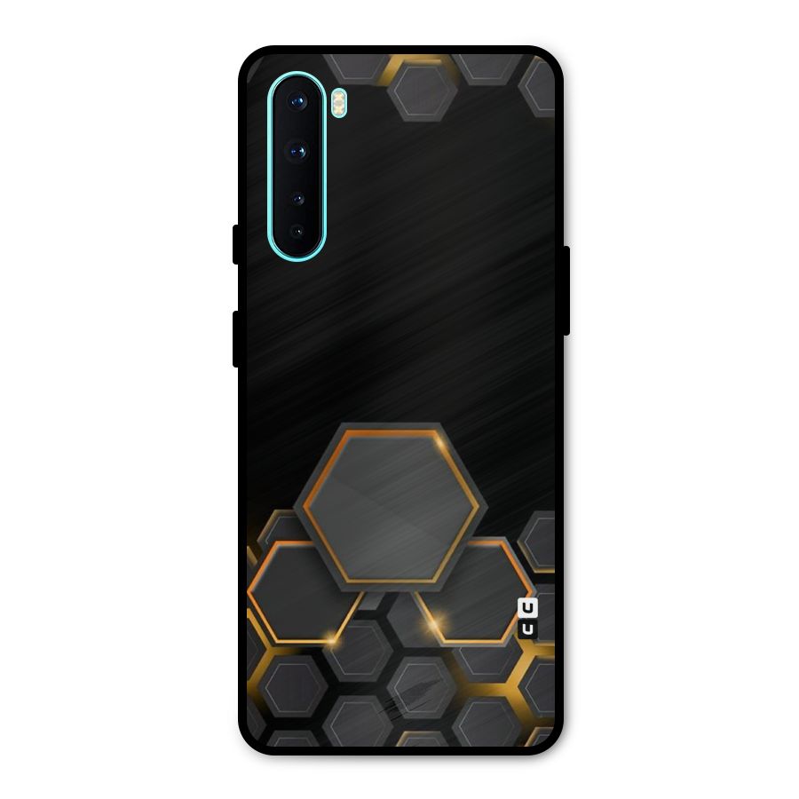Black Gold Hexa Metal Back Case for OnePlus Nord