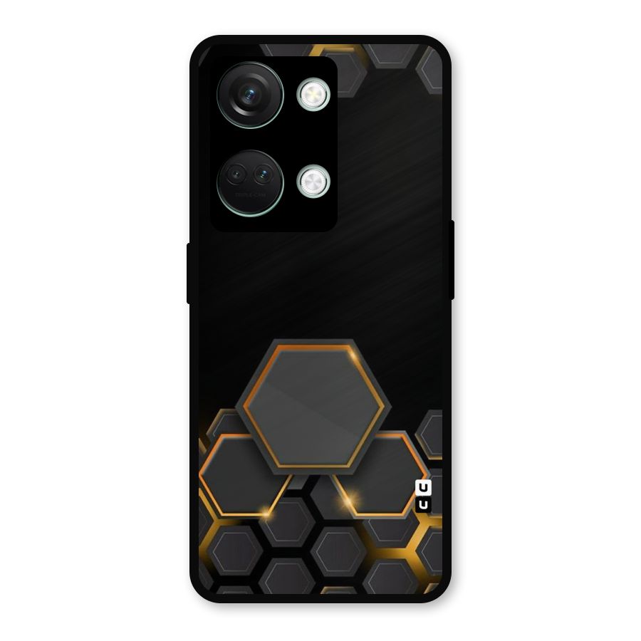 Black Gold Hexa Metal Back Case for OnePlus Nord 3