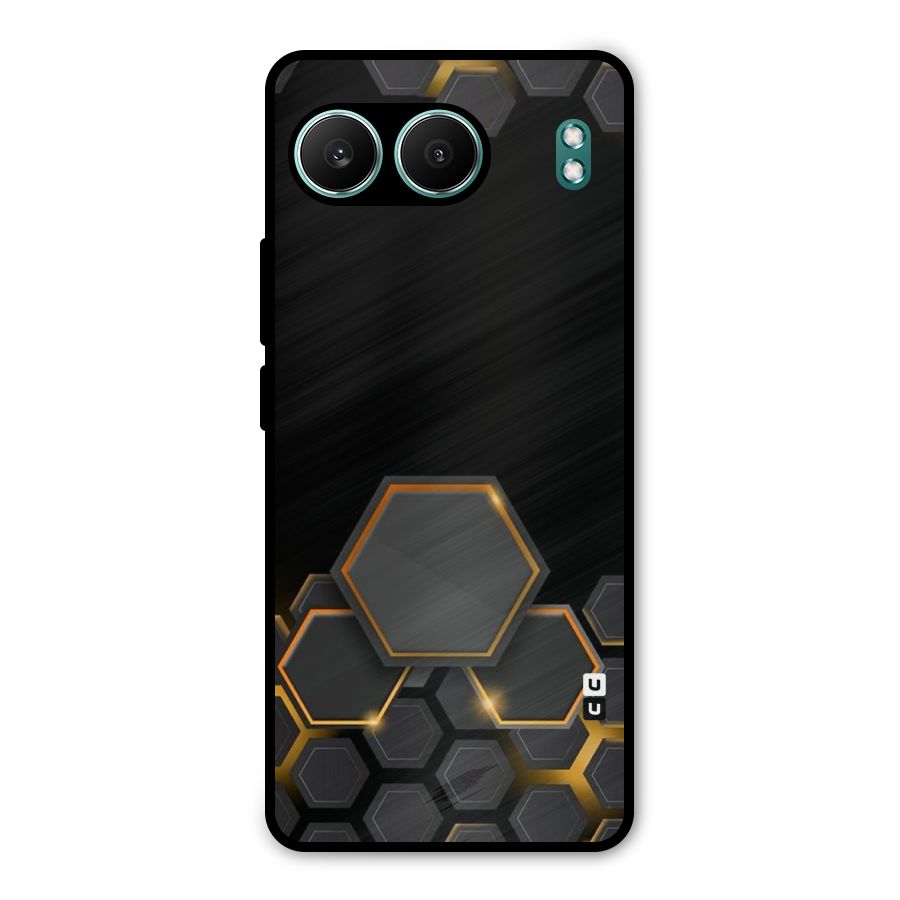 Black Gold Hexa Metal Back Case for OnePlus Nord 4