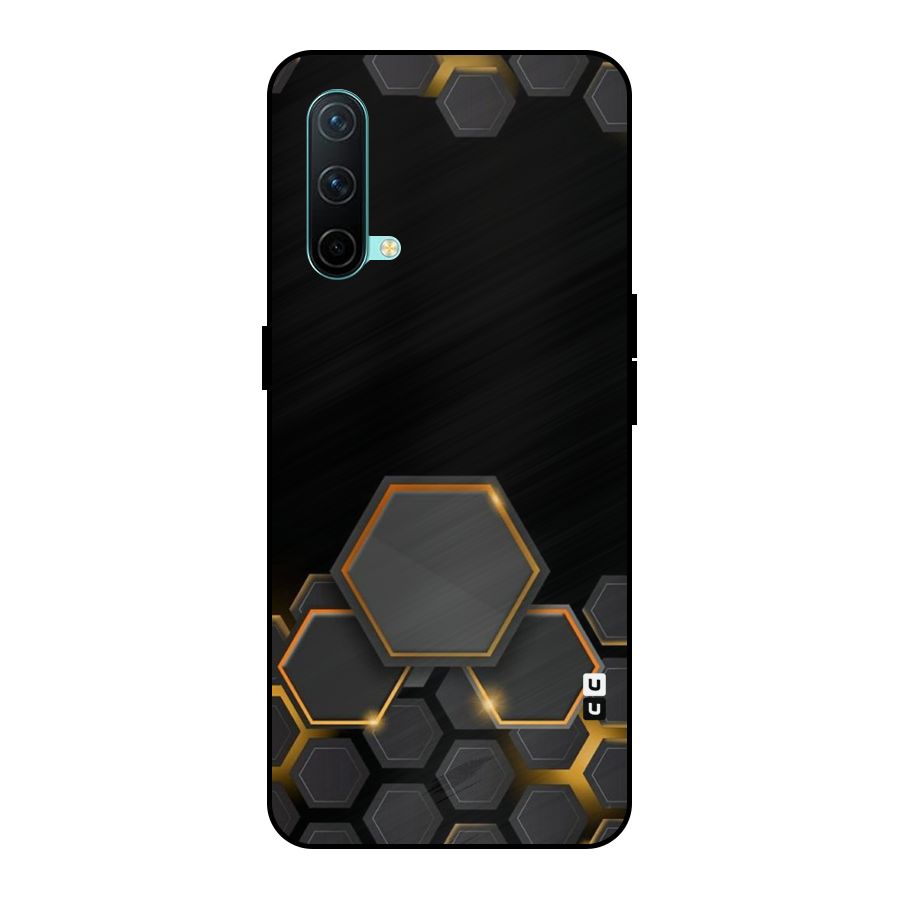 Black Gold Hexa Metal Back Case for OnePlus Nord CE 5G