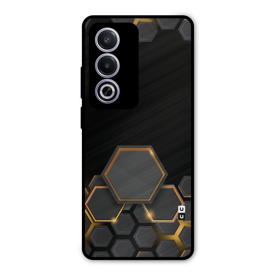 Black Gold Hexa Metal Back Case for Oppo K12x