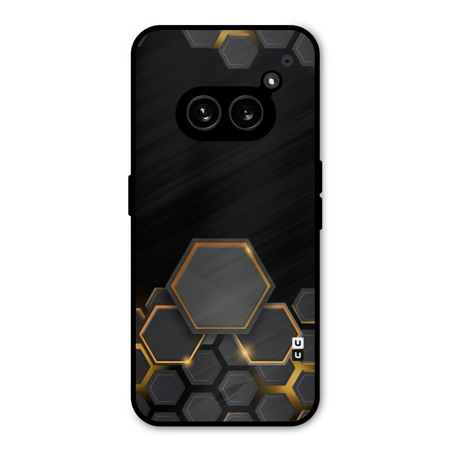Black Gold Hexa Metal Back Case for Nothing Phone 2a