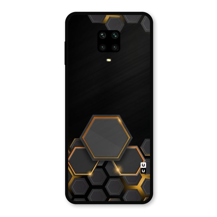 Black Gold Hexa Metal Back Case for Poco M2 Pro