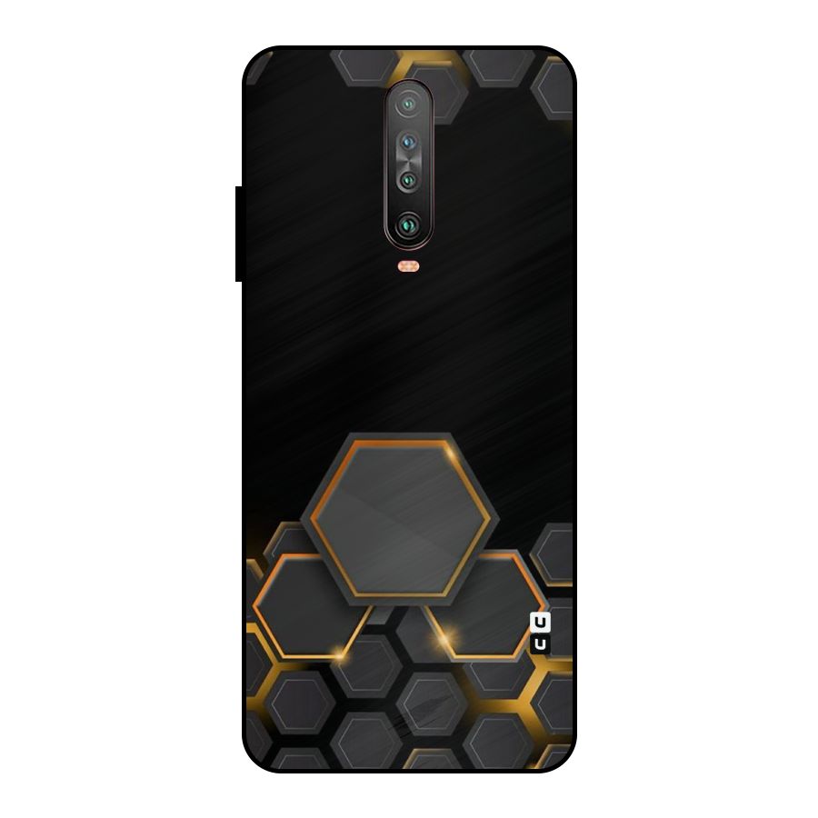 Black Gold Hexa Metal Back Case for Poco X2