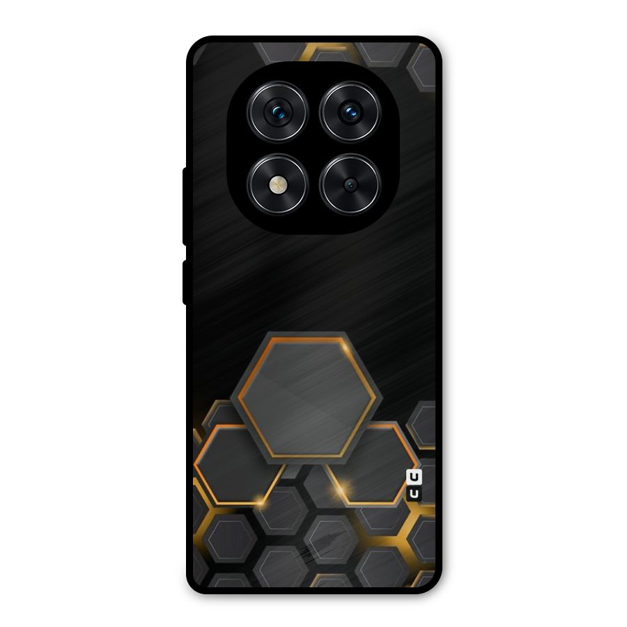 Black Gold Hexa Metal Back Case for Poco X7