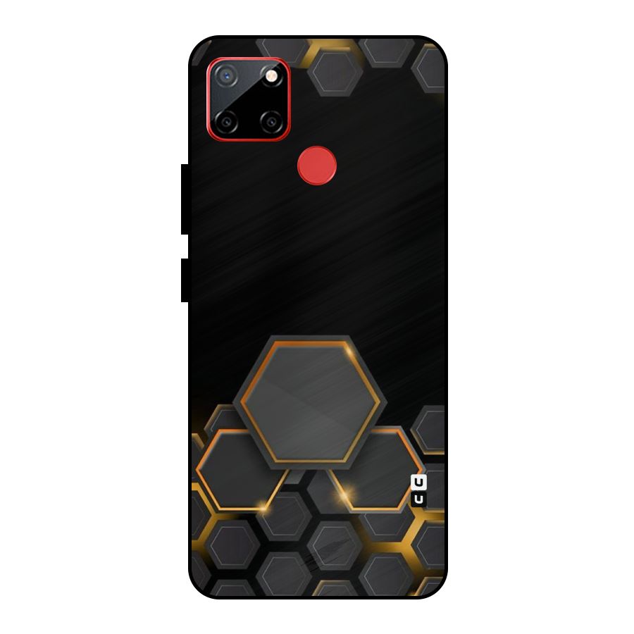 Black Gold Hexa Metal Back Case for Realme C12