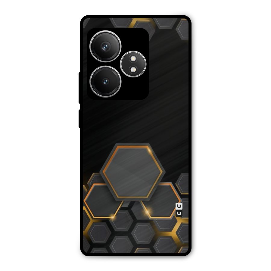 Black Gold Hexa Metal Back Case for Realme GT 6T