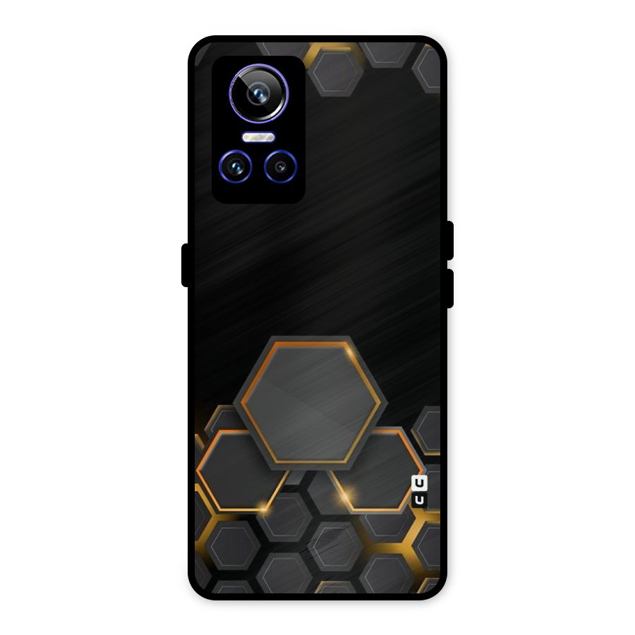 Black Gold Hexa Metal Back Case for Realme GT Neo 3