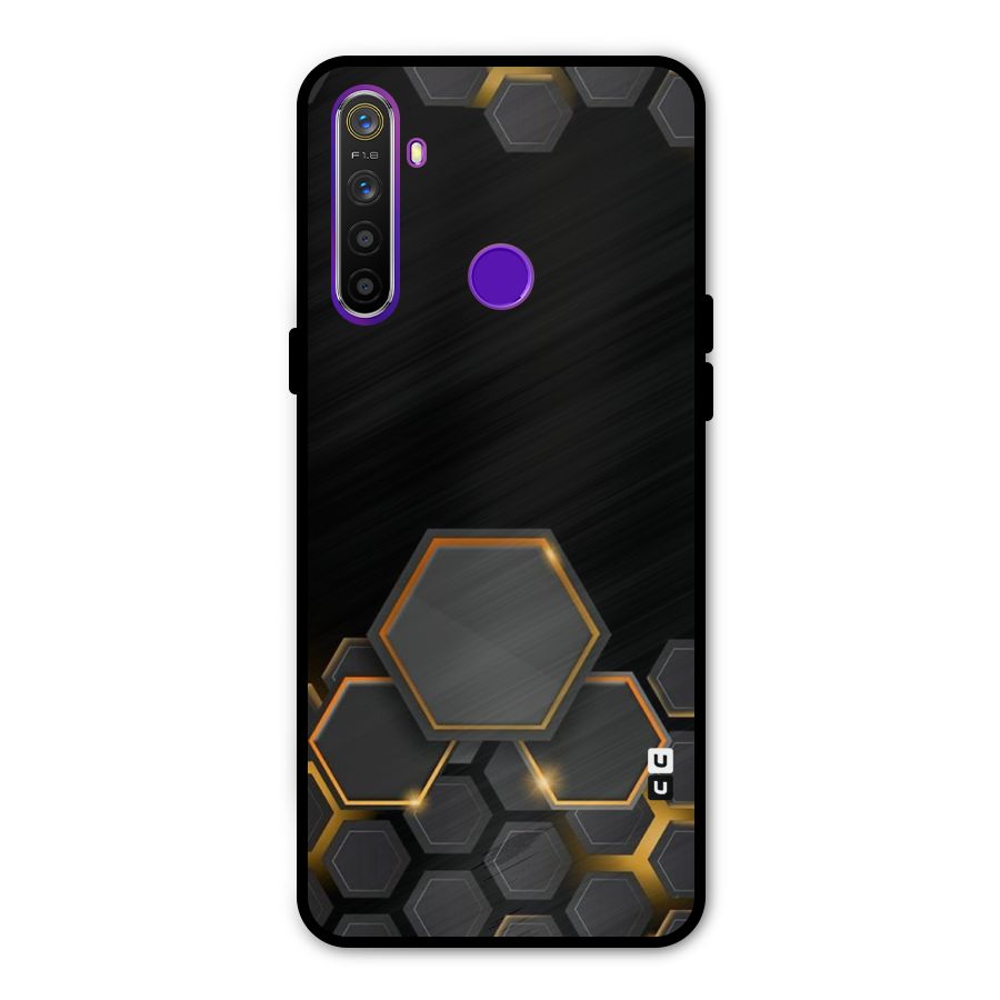 Black Gold Hexa Metal Back Case for Realme Narzo 10