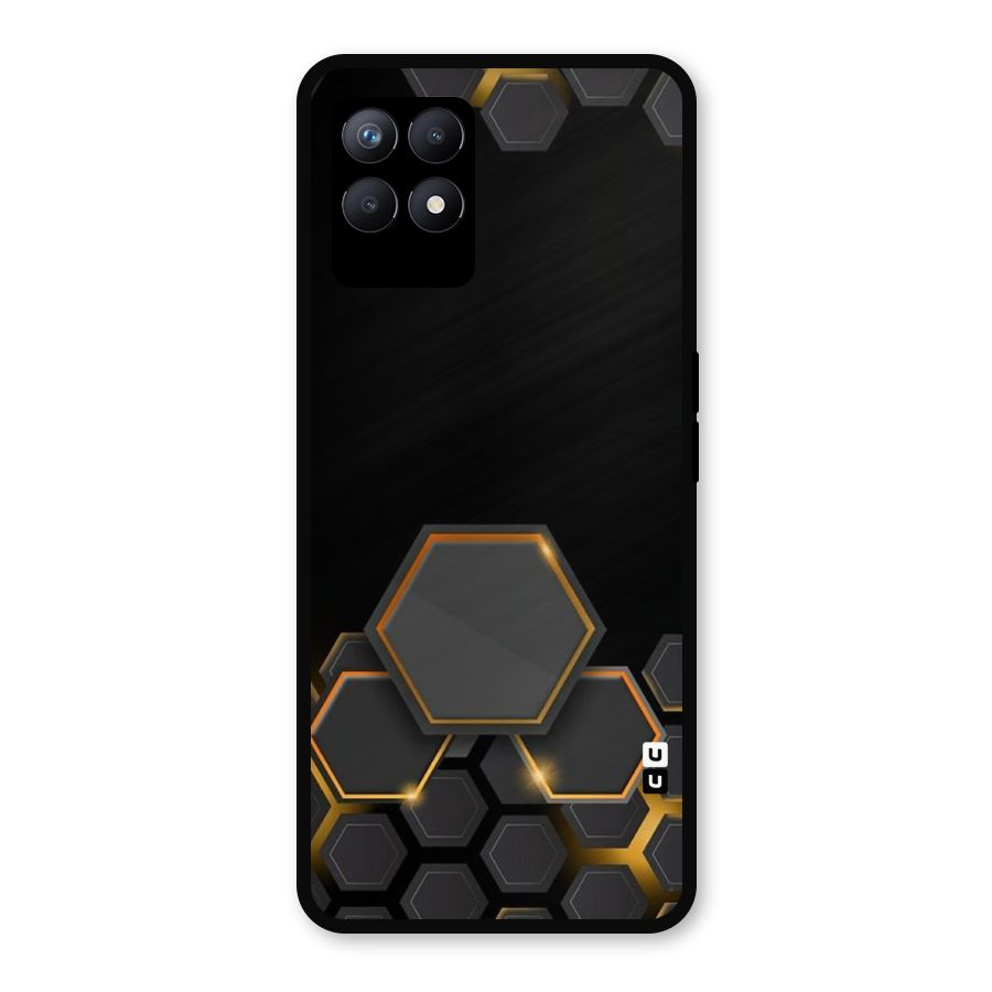 Black Gold Hexa Metal Back Case for Realme Narzo 50