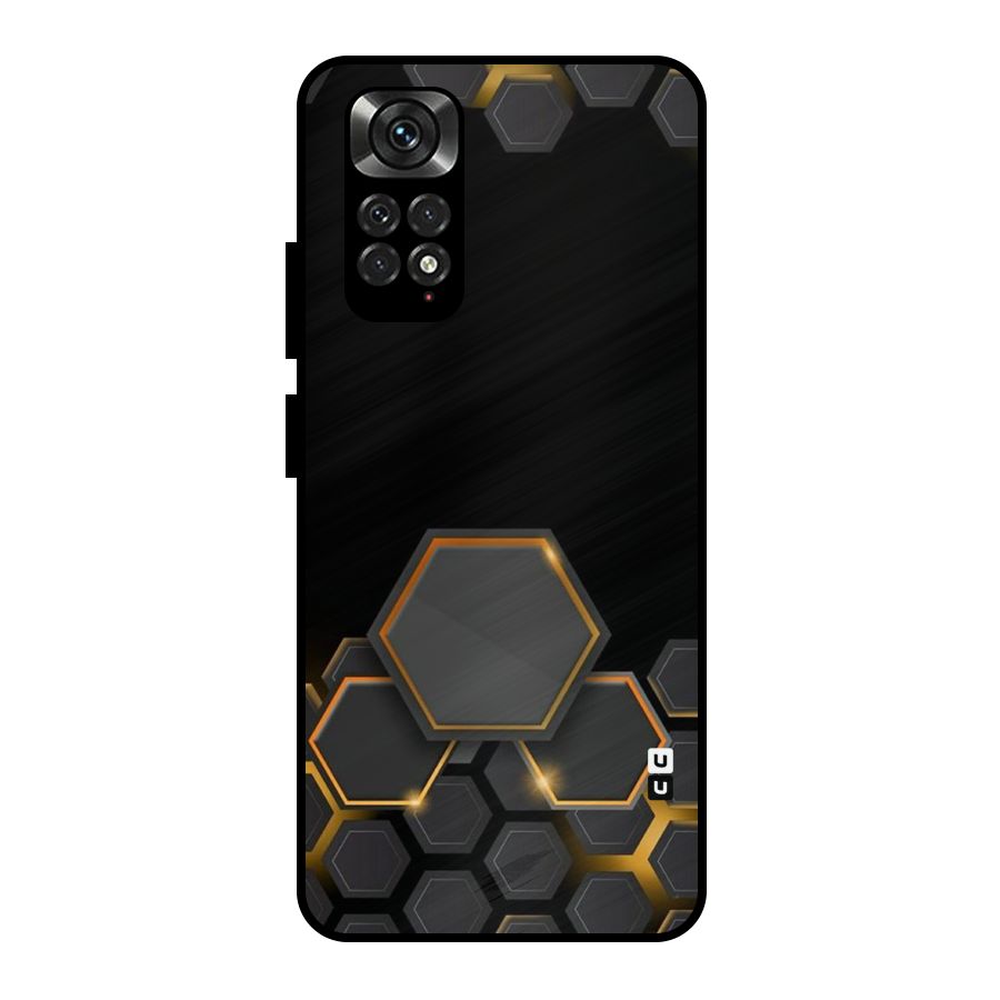 Black Gold Hexa Metal Back Case for Redmi Note 11 Pro Plus 5G