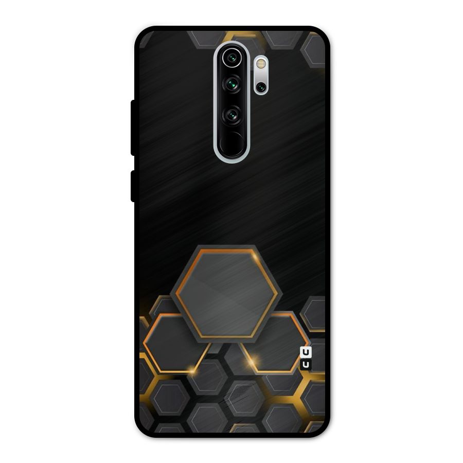 Black Gold Hexa Metal Back Case for Redmi Note 8 Pro