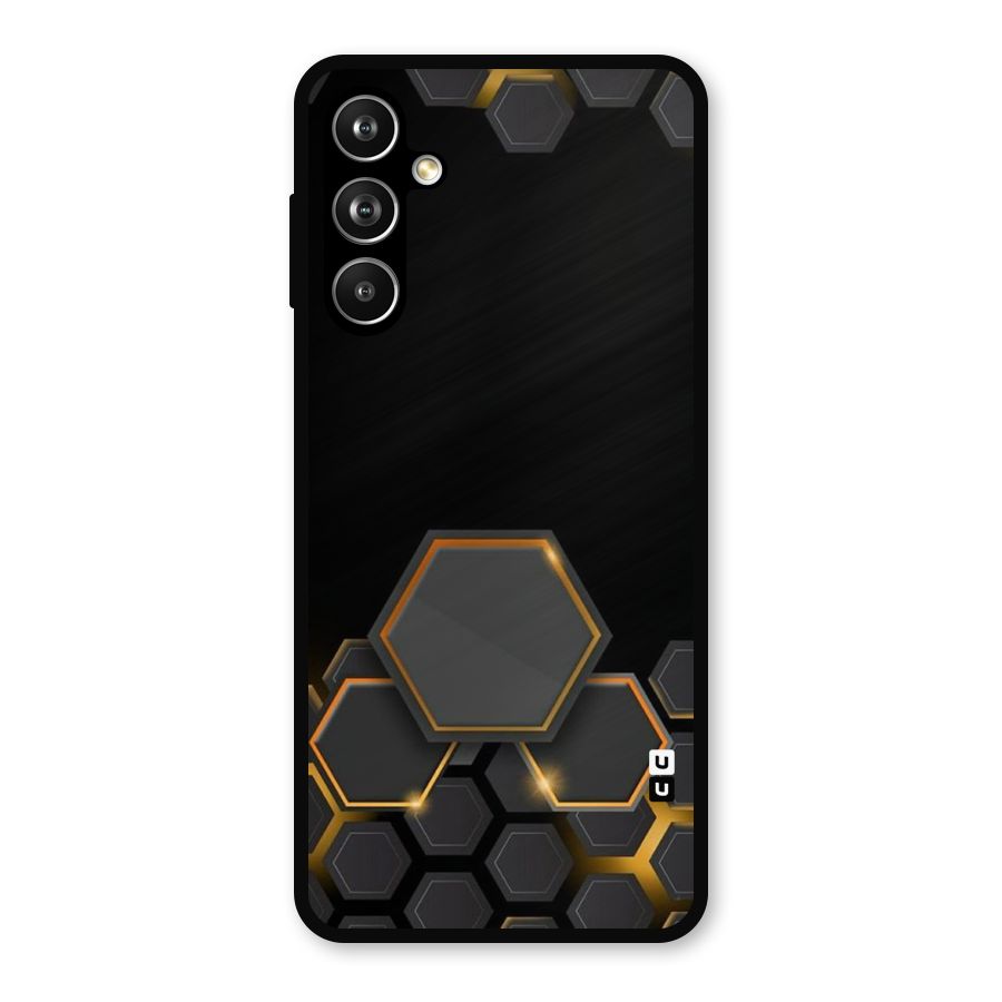Black Gold Hexa Metal Back Case for Samsung Galaxy M54