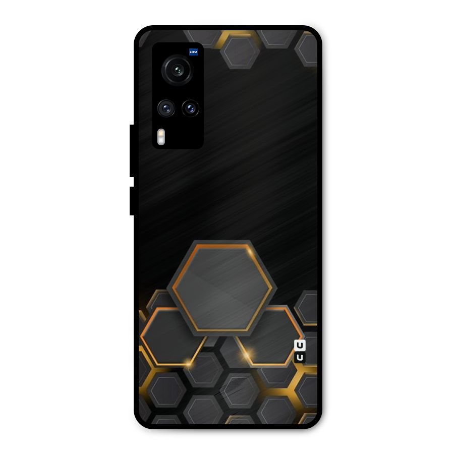 Black Gold Hexa Metal Back Case for Vivo X60