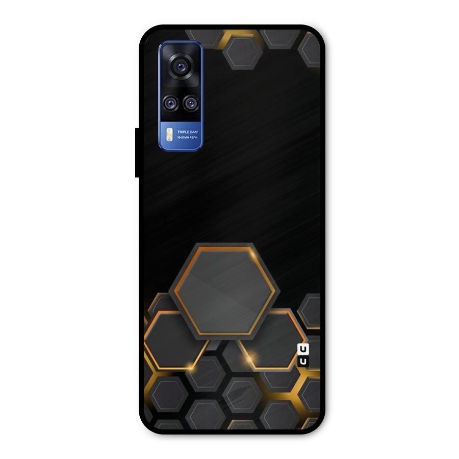 Black Gold Hexa Metal Back Case for Vivo Y31