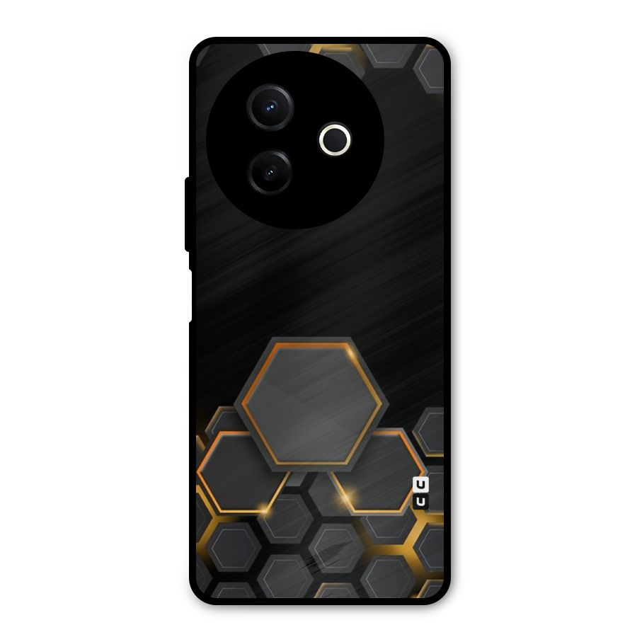 Black Gold Hexa Metal Back Case for Vivo Y39