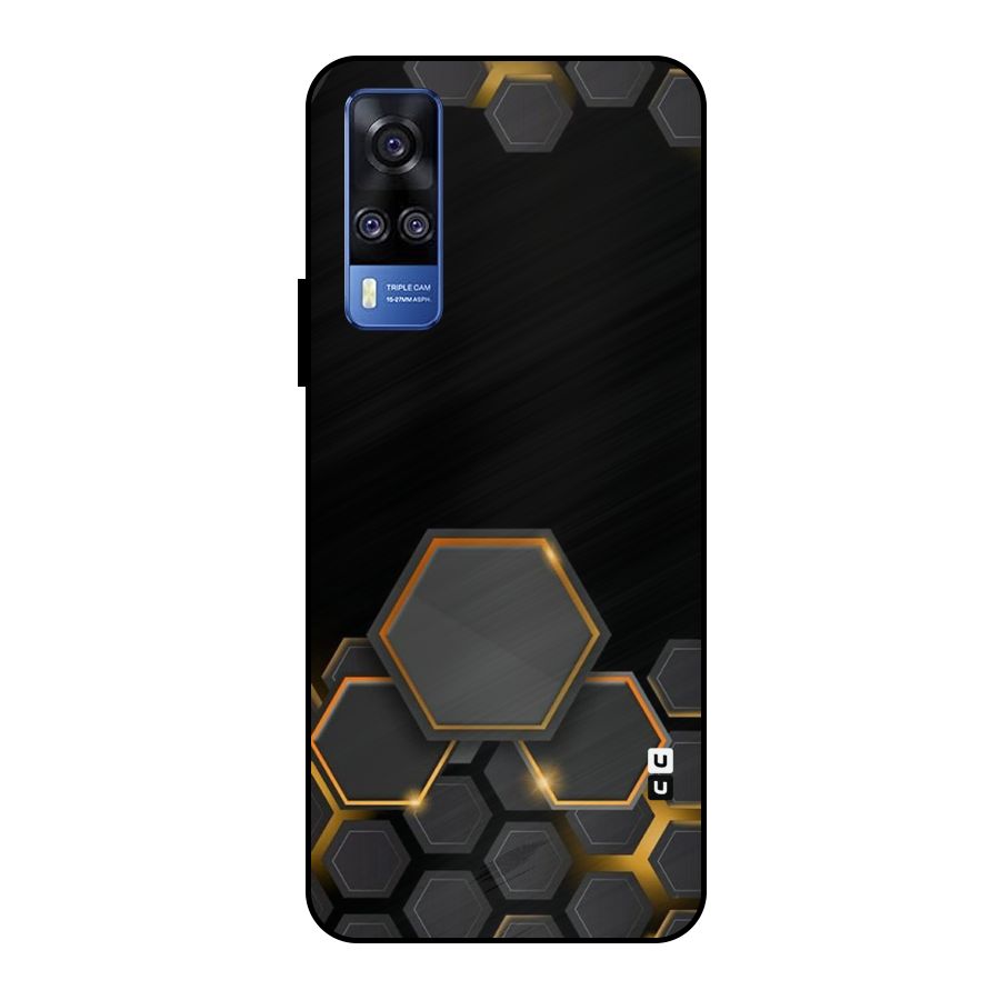 Black Gold Hexa Metal Back Case for Vivo Y51