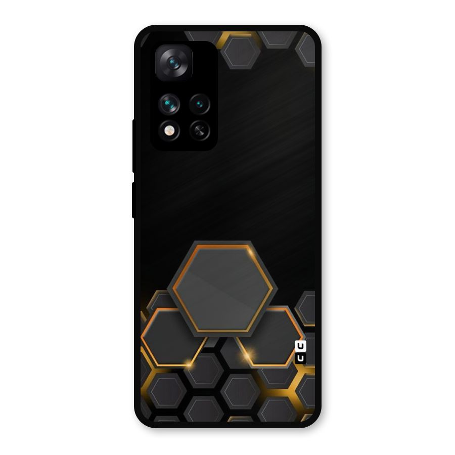 Black Gold Hexa Metal Back Case for Xiaomi 11i Hypercharge 5G