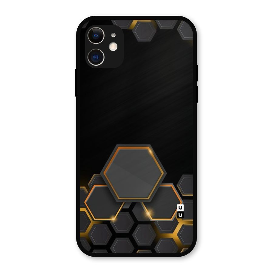 Black Gold Hexa Metal Back Case for iPhone 11