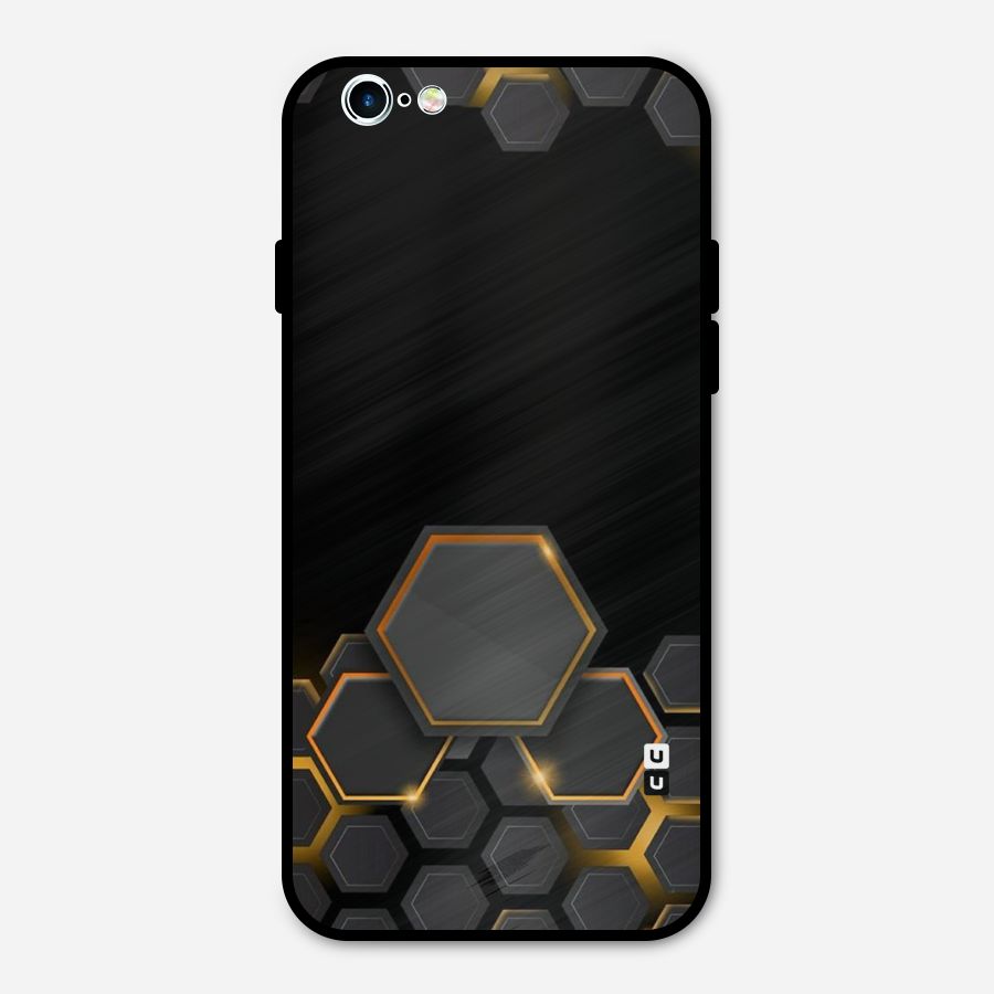 Black Gold Hexa Metal Back Case for iPhone 6 6s
