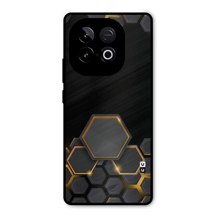 Black Gold Hexa Metal Back Case for iQOO Neo 10
