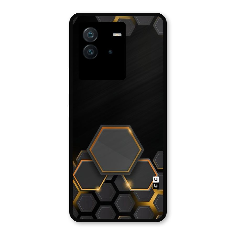 Black Gold Hexa Metal Back Case for iQOO Neo 6 5G