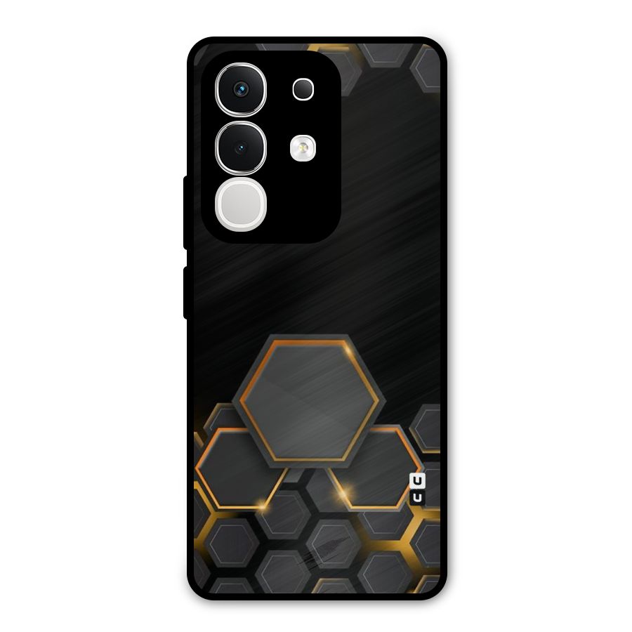Black Gold Hexa Metal Back Case for iQOO Z10x