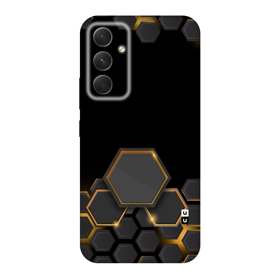 Black Gold Hexa Original Polycarbonate Back Case for Galaxy A54