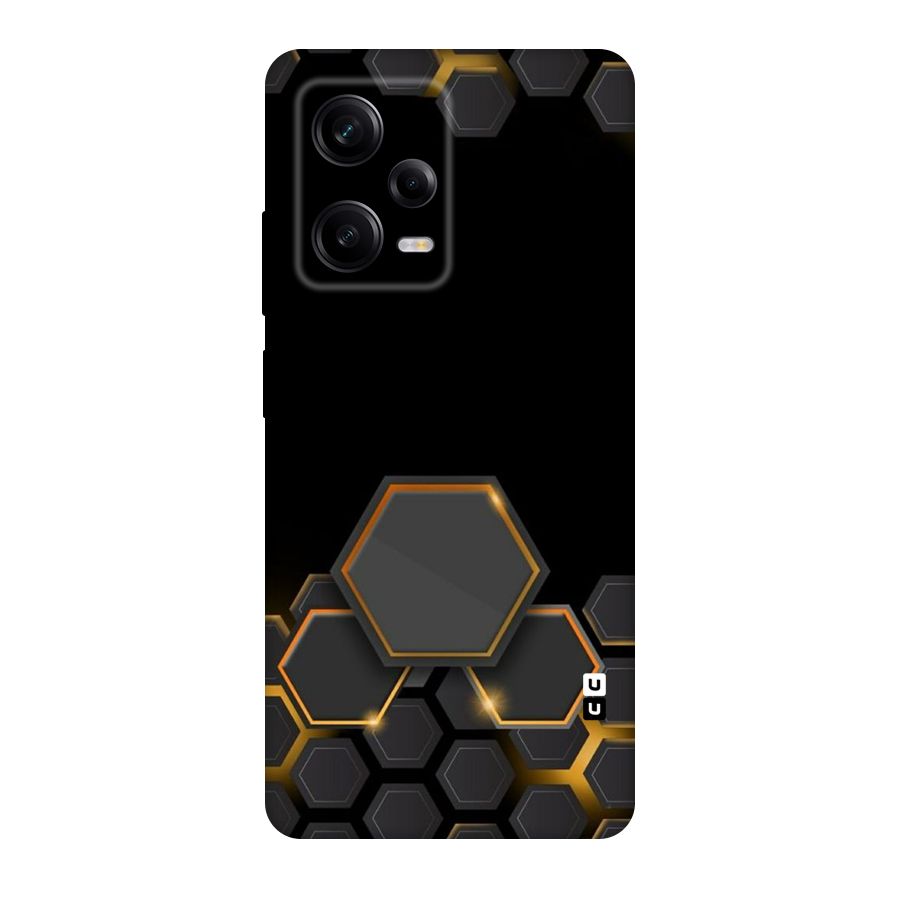 Black Gold Hexa Original Polycarbonate Back Case for Redmi Note 12 Pro