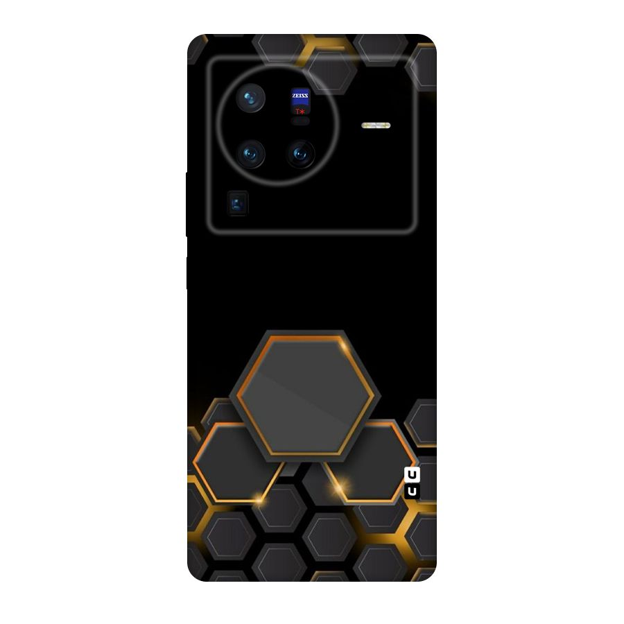 Black Gold Hexa Original Polycarbonate Back Case for Vivo X80