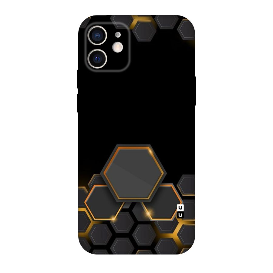 Black Gold Hexa Original Polycarbonate Back Case for iPhone 12