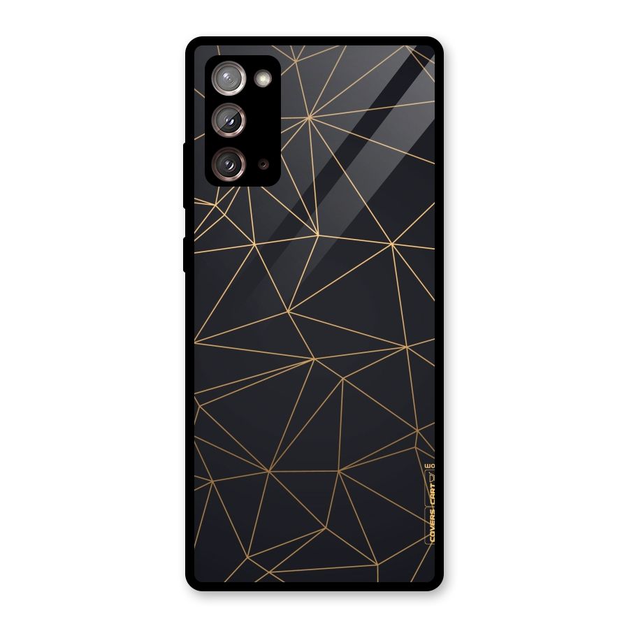Black Golden Lines Glass Back Case for Galaxy Note 20