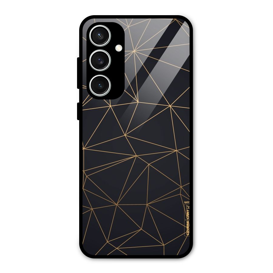 Black Golden Lines Glass Back Case for Galaxy S23 FE