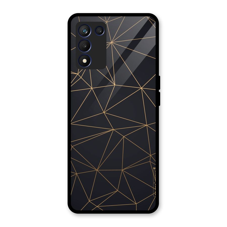 Black Golden Lines Glass Back Case for Realme 9 5G Speed