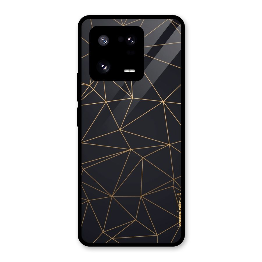 Black Golden Lines Glass Back Case for Xiaomi 13 Pro