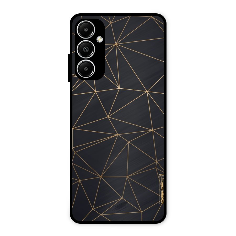 Black Golden Lines Metal Back Case for Galaxy A05s