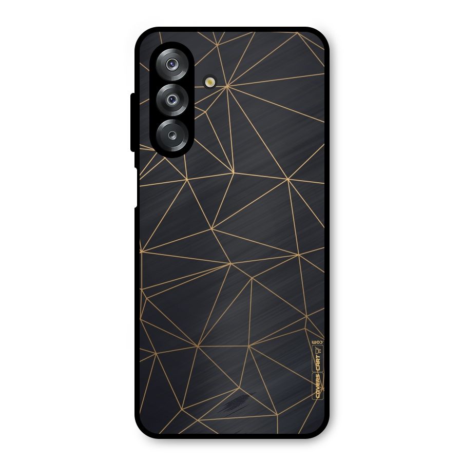 Black Golden Lines Metal Back Case for Galaxy A26