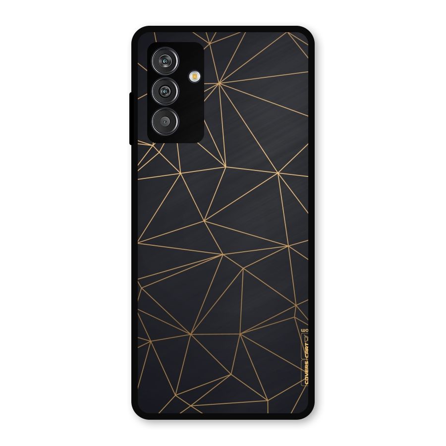 Black Golden Lines Metal Back Case for Galaxy F13