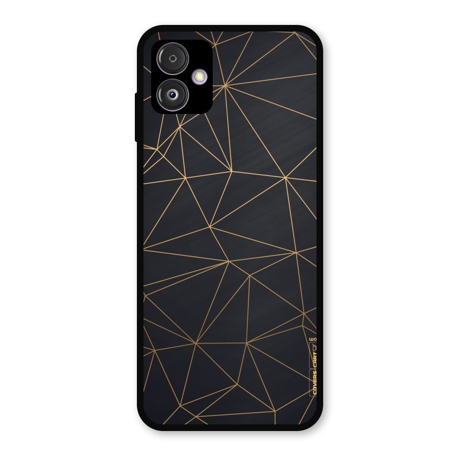 Black Golden Lines Metal Back Case for Galaxy F14