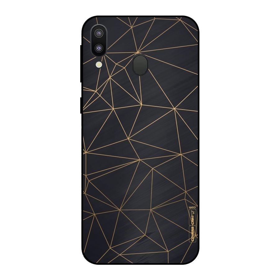 Black Golden Lines Metal Back Case for Galaxy M20