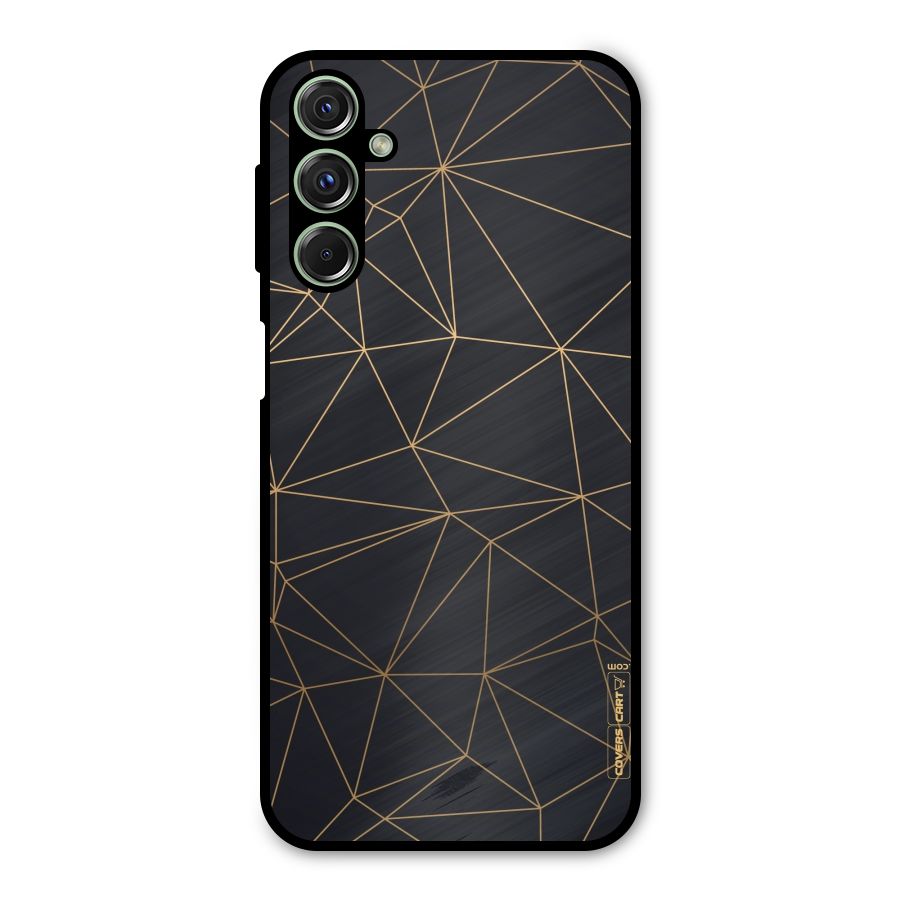 Black Golden Lines Metal Back Case for Galaxy M34