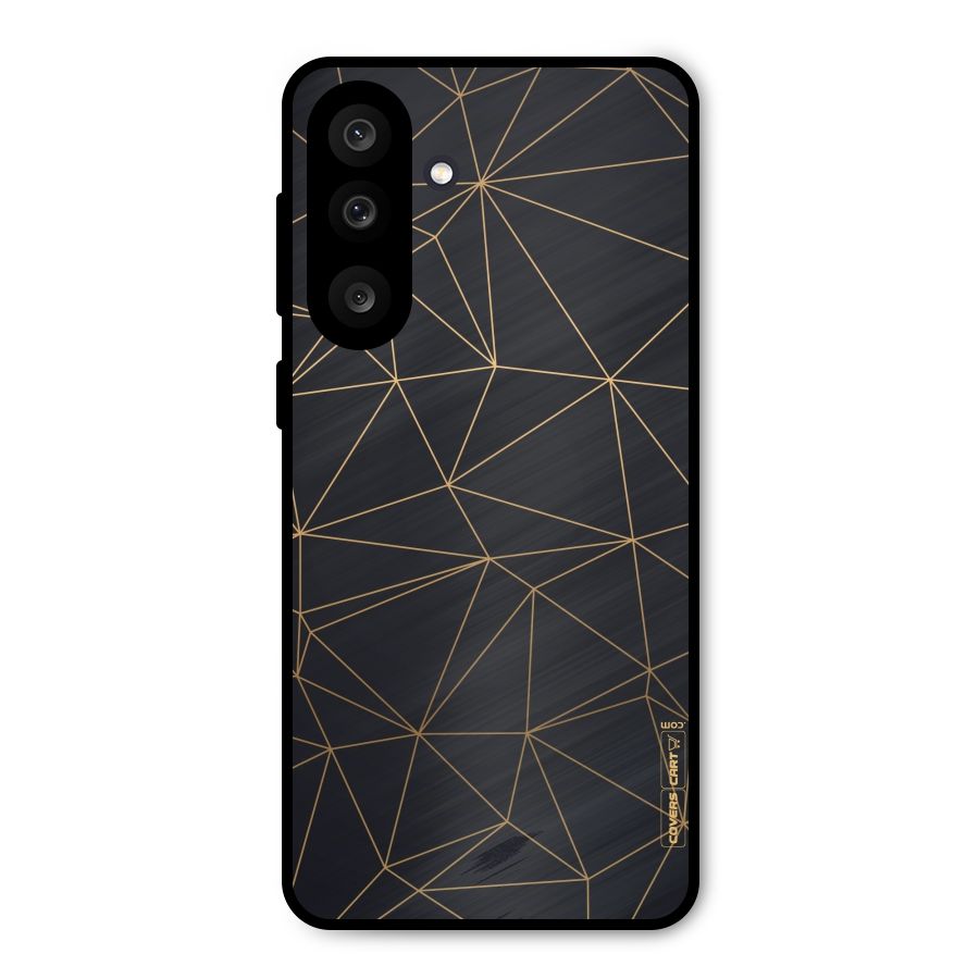 Black Golden Lines Metal Back Case for Galaxy M56