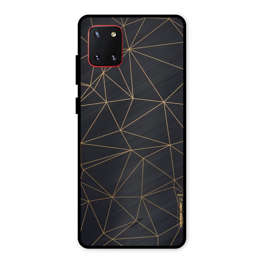 Black Golden Lines Metal Back Case for Galaxy Note 10 Lite