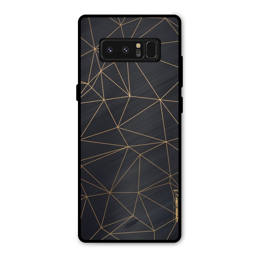 Black Golden Lines Metal Back Case for Galaxy Note 8