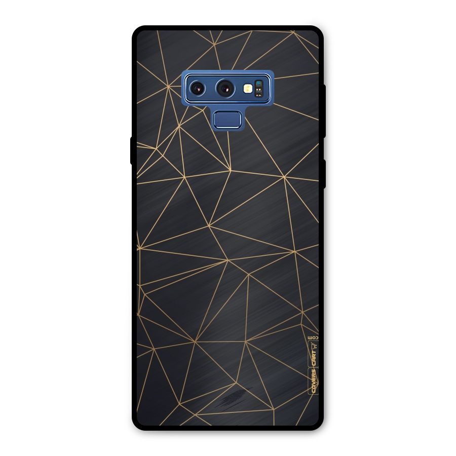 Black Golden Lines Metal Back Case for Galaxy Note 9