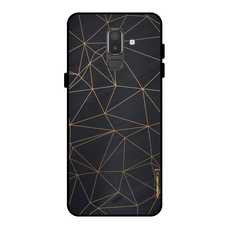 Black Golden Lines Metal Back Case for Galaxy On8 (2018)