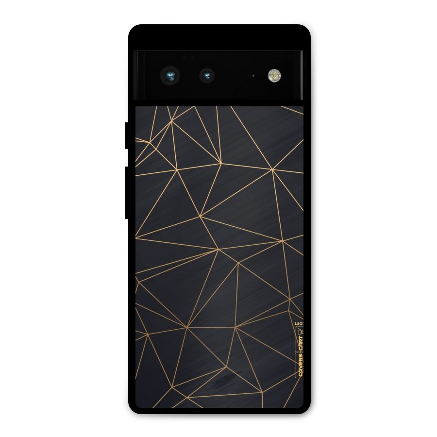 Black Golden Lines Metal Back Case for Google Pixel 6