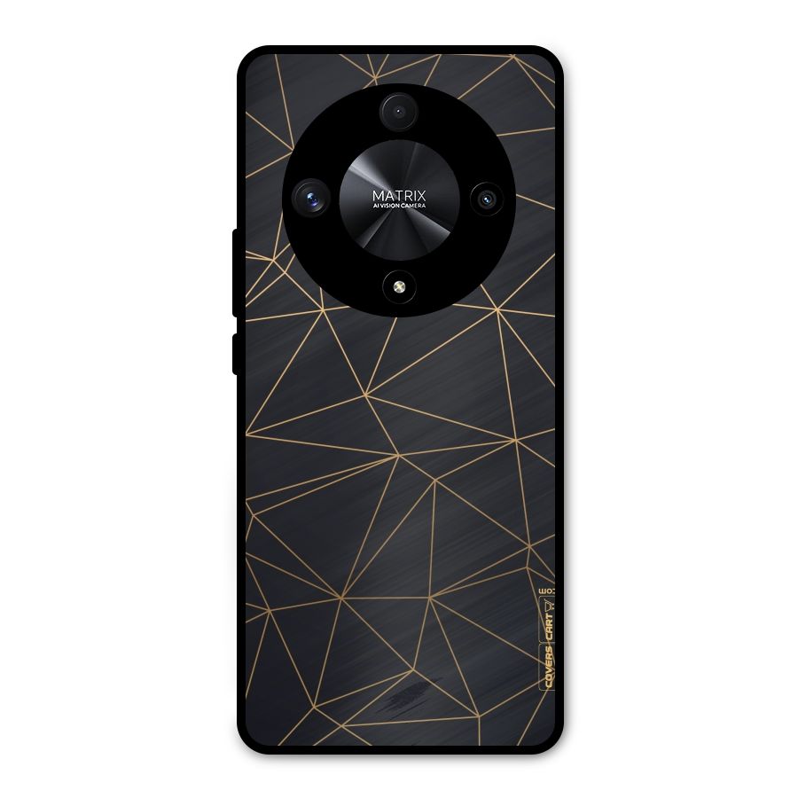 Black Golden Lines Metal Back Case for Honor X9b