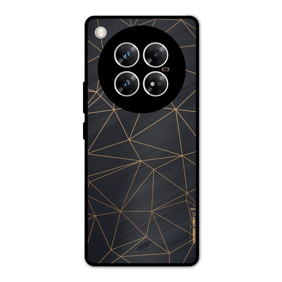 Black Golden Lines Metal Back Case for Infinix Zero 40 5G