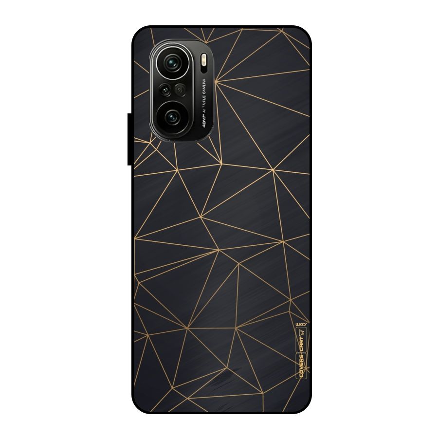 Black Golden Lines Metal Back Case for Mi 11X Pro